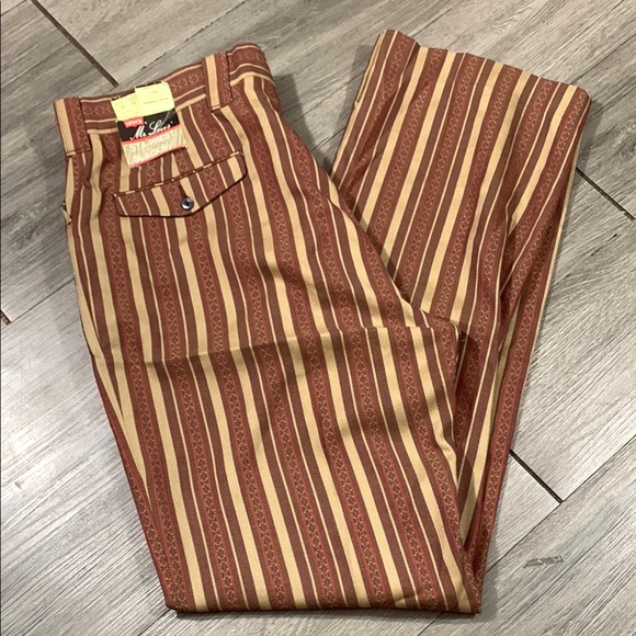 Levi’s Dead Stock NWT Permanent Press 1970’s Stripe Flare Dress Slacks Made USA - Picture 1 of 11